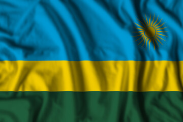 Rwanda flag realistic waving