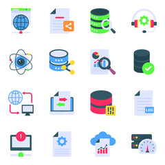 
Pack of Database and Modern Technology Flat Icons 

