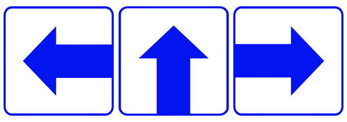 One way sign with blue arrow on white background. vector illustration.