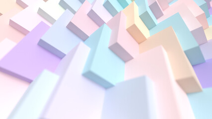 3d Cube Abstract Minimal Background Wallpaper in Colourful Pastel Light Tone