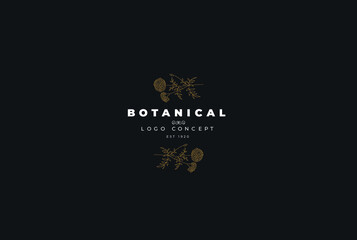 Obraz na płótnie Canvas Floral botanical minimal hand drawn logo 