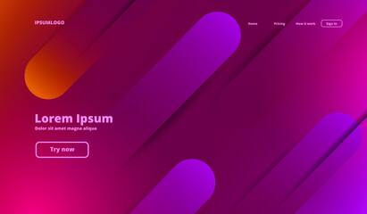 Geometric background. Dynamic shapes composition. Futuristic design landing page. Vector illustration