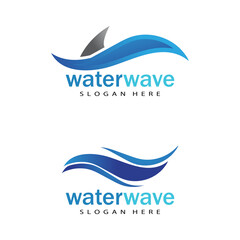 Water wave icon vector illustration design logo