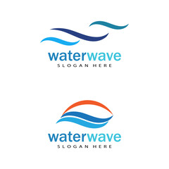 Water wave icon vector illustration design logo