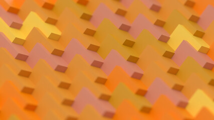 3d Abstract Minimal Background Wallpaper of Squares in in Yellow and Orange Bright Colourful Tone