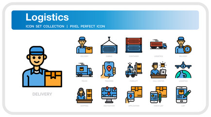 Logistics icon set