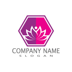 Beauty Vector lotus flowers design logo Template icon
