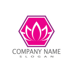 Beauty Vector lotus flowers design logo Template icon