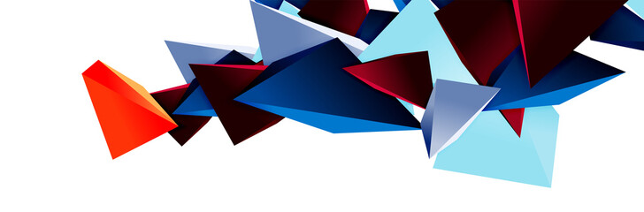 Triangle mosaic abstract background, 3d triangular low poly shapes. Geometric vector illustration for covers, banners, flyers and posters and other