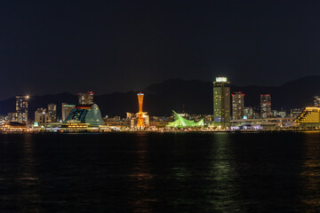 Fototapeta premium 神戸メリケンパークの夜景 2021年1月撮影