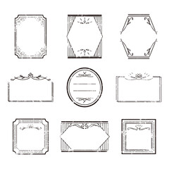  スタンプ風 装飾フレーム 白黒 / vector eps