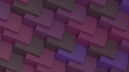 3d Abstract Business Pattern Minimal Background Wallpaper of Squares in Brown and Purple–Violet Colors