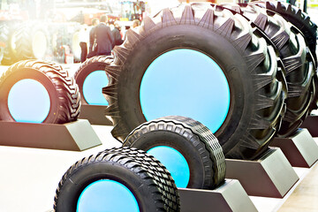 Tractor tires in store exhibition © Sergey Ryzhov