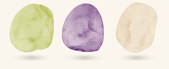 Vector watercolor stains set illustration. Abstract design elements.