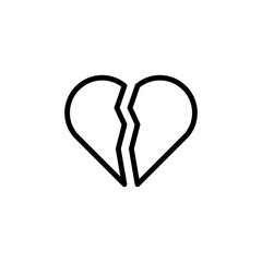 Broken Heart icon Design Vector Template Illustration