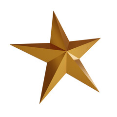 Realistic Gold Star 3D Rendering