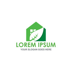 green house vector , nature home logo
