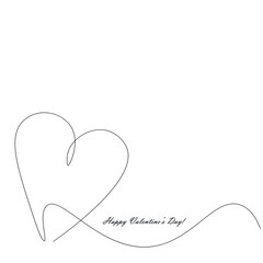Valentines day card with heart drawing, vector illustration