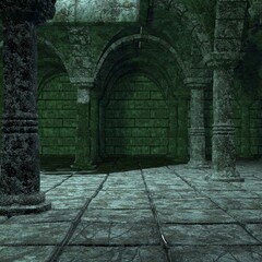 3d render of a fantasy cistern background