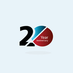 23,20 Year Anniversary Logo Vector Template Design