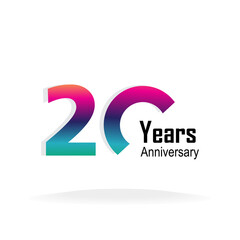 20 Year Anniversary Logo Vector Template Design Illustration