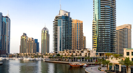 Naklejka premium Buildings and skyscrapers in Dubai. City landscape.