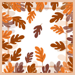 Print for kerchief, bandana, scarf, handkerchief, shawl, neck scarf. Squared pattern with ornament for fabric, textile, silk products. Paisley vector with oak leaves. Floral modern tracery.