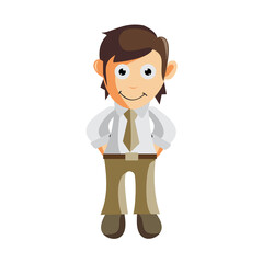 Business man Standing cartoon character Illustration design creation Isolated