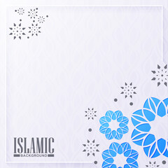 Blue Islamic background with mandala style