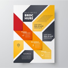  Flyer arrow theme cover design template orange color