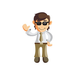 Business man Use Glasses cartoon character Illustration design creation Isolated