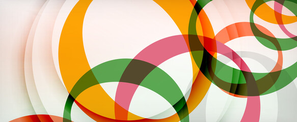 Obraz premium Ring geometric shapes, o letter repetition wallpaper. Abstract background for business or technology presentations, internet posters or web brochure covers