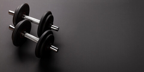 Plakat Dumbbells. Sport, fitness and healthy lifestyle
