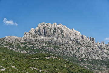 Limestone ridge peaks near Dalmatia in Croatia