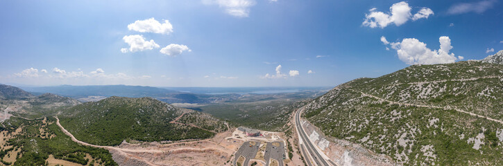 Obraz premium Aerial panoramic view of Dalmatia adriatic sea near Tulove Grede in Croatia