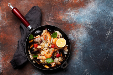 Mixed grilled seafood