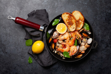 Mixed grilled seafood