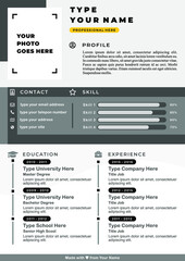 simple professional resume template gray and white color