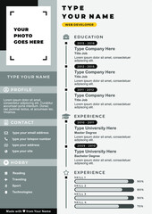 creative minimal resume template gray color