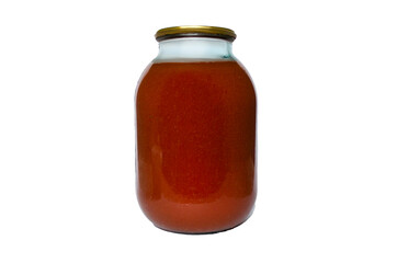 tomato juice in a glass jar