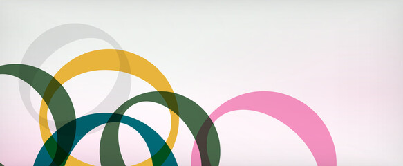 Ring geometric shapes, o letter repetition wallpaper. Abstract background for business or technology presentations, internet posters or web brochure covers