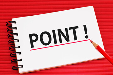 リングノートにPOINTの文字　赤のアンダーライン
