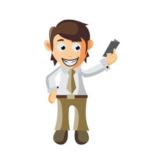 Business man Holding Book cartoon character Illustration design creation Isolated