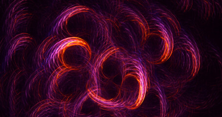 3D rendering abstract multicolor fractal light background