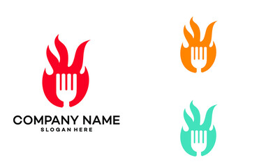 Fire Icon Food Logo Design