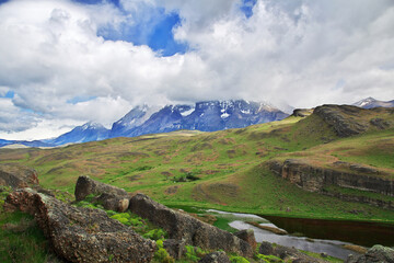 Cerro Paine Grande in Torres del Paine National Park, Patagonia, Chile