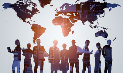 Global business concept. Management strategy. Business communication. Human resources.