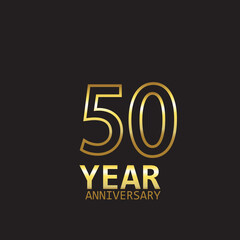 50 Year Anniversary Logo Vector Template Design Illustration gold and black