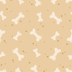 Dog kids seamless pattern, bones for puppy digital paper, pet toy seamless background ideal for nursery textile, scrapbook, wrapping