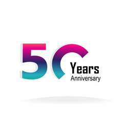 50 Year Anniversary Logo Vector Template Design Illustration